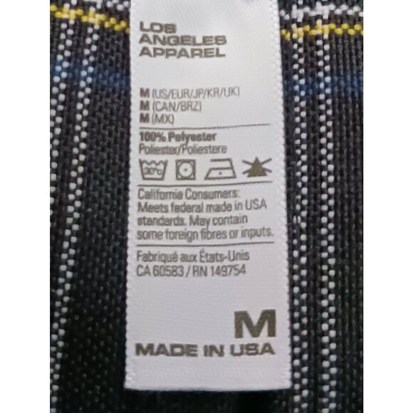 NEW Los Angeles Apparel Plaid Schoolgirl Pleated Skirt Blk Red Yellow  28" Waist - Picture 2 of 5